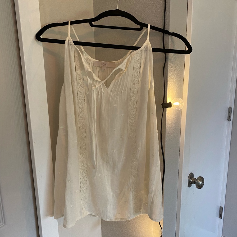 Flowy ivory tank top, Ann Taylor Loft, size XS